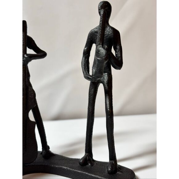 Metal Art Brutalist Sculpture of Jazz Band Musicians Saxophone Keyboard Double B - Picture 7 of 13